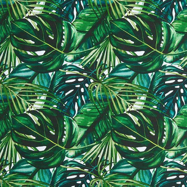 Tissu décoratif Semi-panama Feuilles de palmier – vert,  image number 1