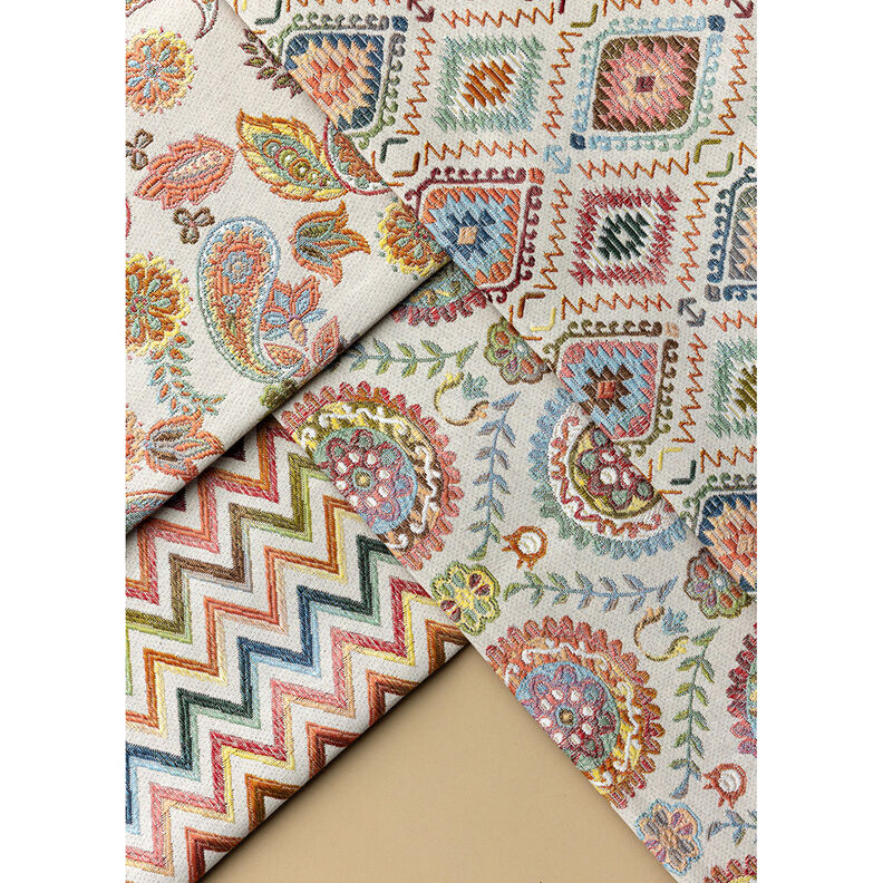 Tissu de décoration Jacquard Tapis indien – beige clair,  image number 6