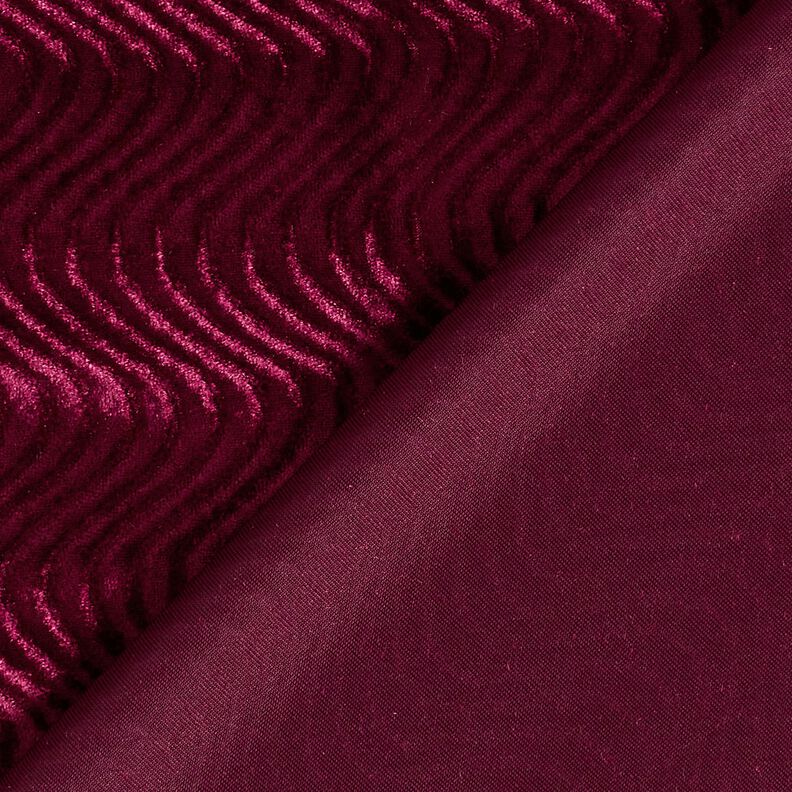 Velours stretch gaufré – rouge bordeaux,  image number 4