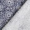 Tissu en coton Cretonne Mandala fleuri – blanc/bleu nuit,  thumbnail number 4