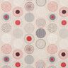 Tissu de décoration Semi-panama cercles peints – rouge/nature,  thumbnail number 1
