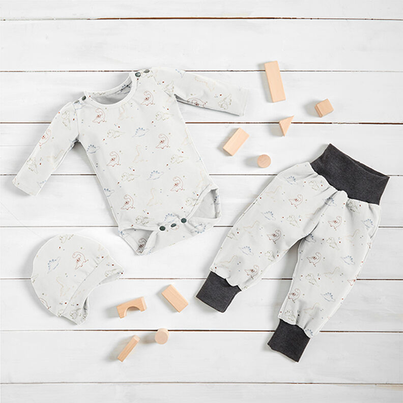 Jersey coton Bébés dinosaures – écru,  image number 6