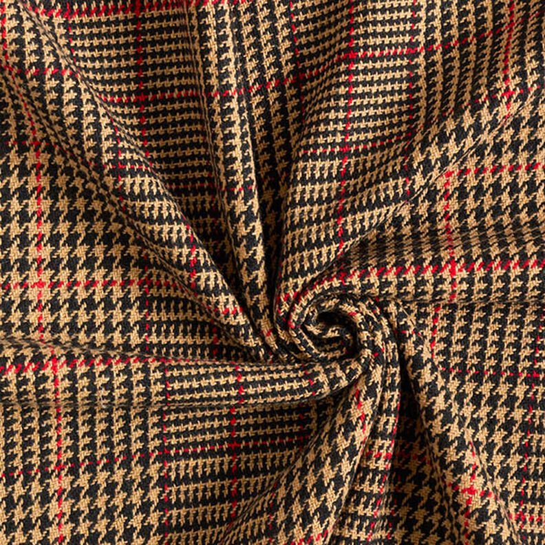 Tissu pour manteau en coton Prince-de-Galles – mocca,  image number 3