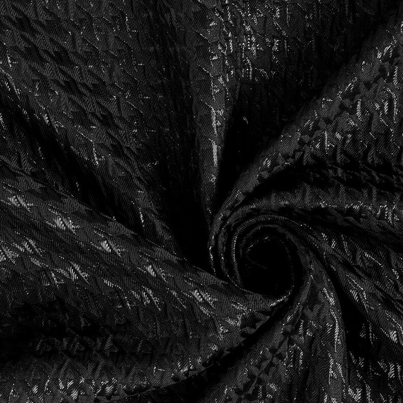 Cloqué Motif pied-de-poule pailleté – noir, image number 3
