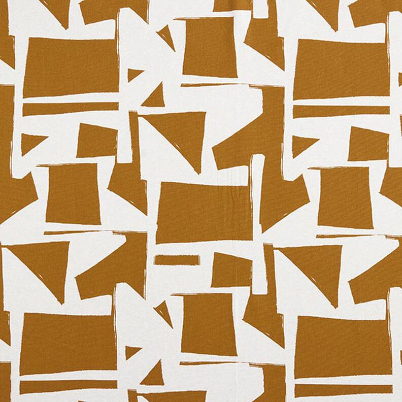 Tissu de décoration Semi-panama Formes abstraites – moutarde/nature,  image number 1