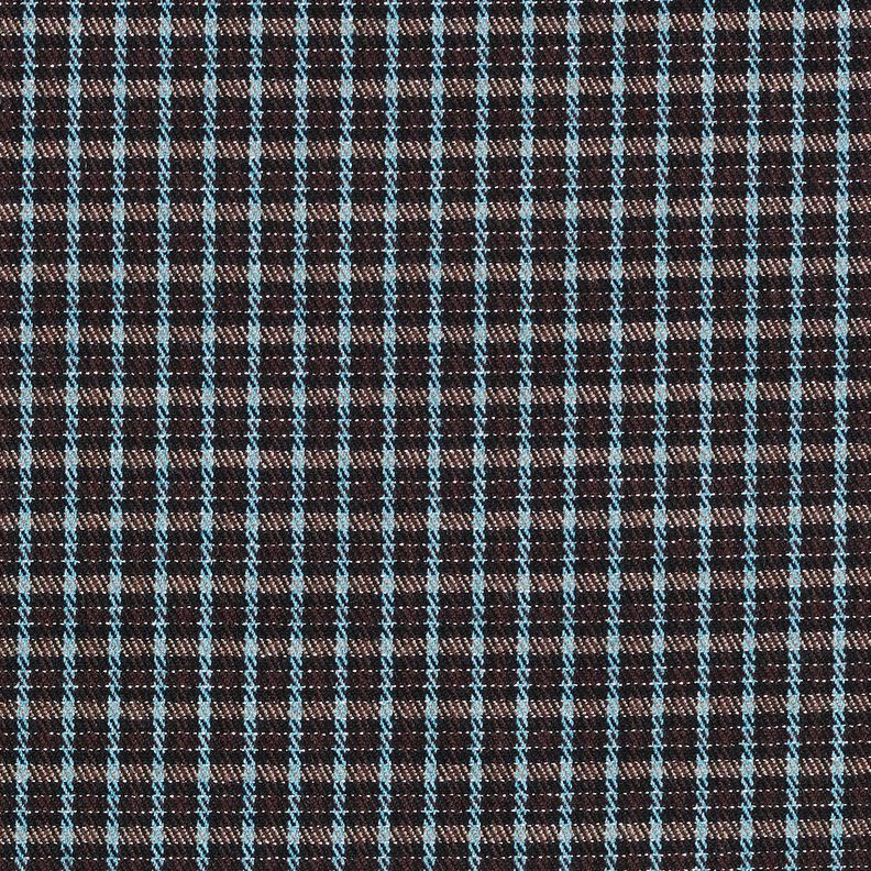 Mélange viscose Carreaux à paillettes – turquoise/marron noir,  image number 1