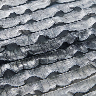 Jersey ruché Rayures horizontales en batik – gris clair | Reste 130cm, 