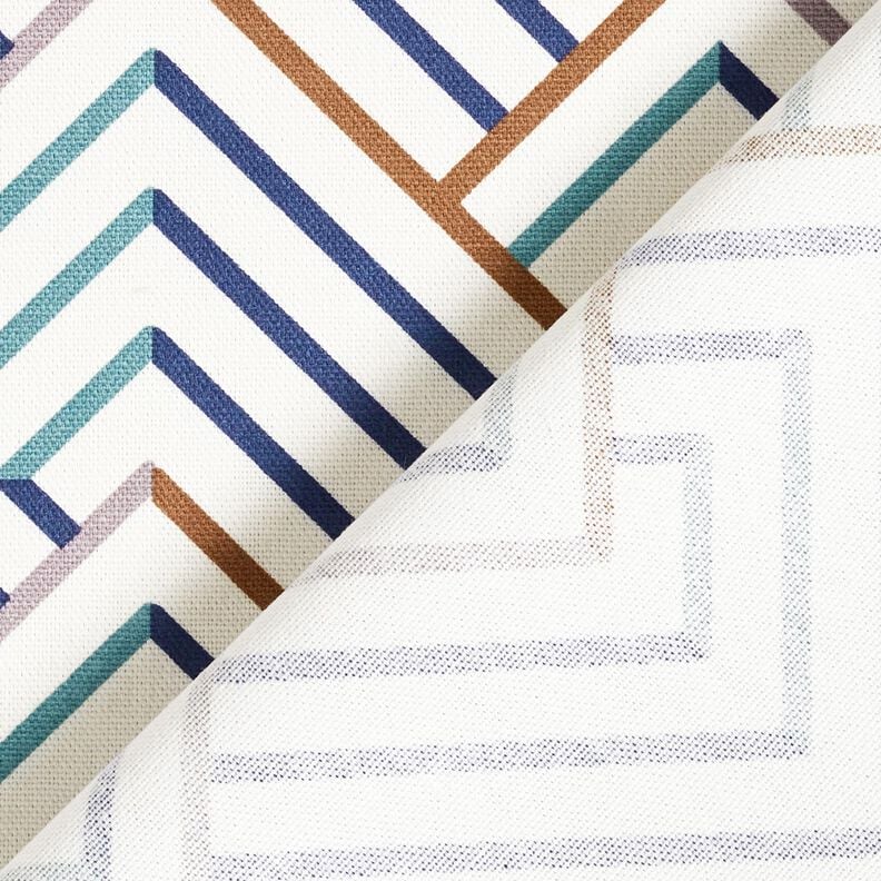 Tissu de décoration Semi-panama losanges modernes – blanc/bleu,  image number 4