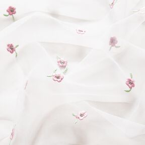 Softmesh Fleurs brodées – blanc/rosé, 