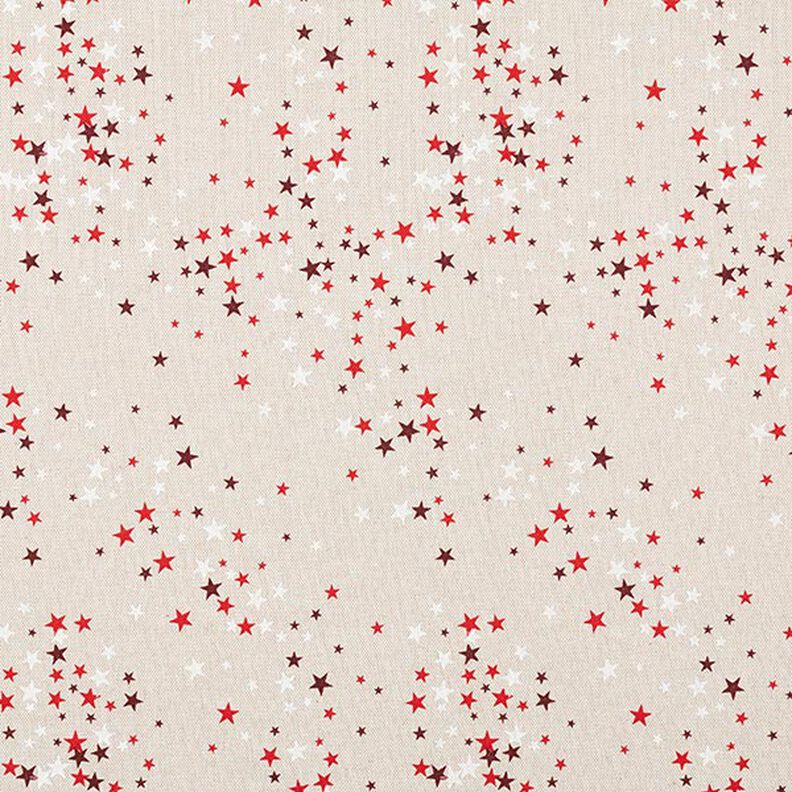 Tissu de décoration Semi-panama Étoiles festives – beige/rouge foncé, image number 1