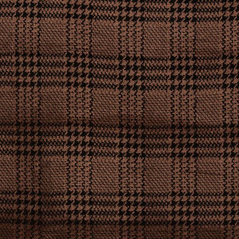 Jersey velours Prince de Galles – brun-marron/noir, image number 1