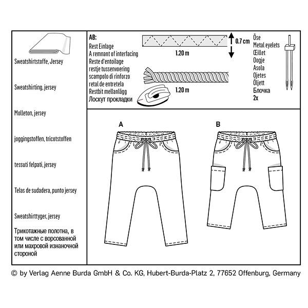 Pantalon taille élastique pour enfant , Burda 9342 | 92 - 122,  image number 9