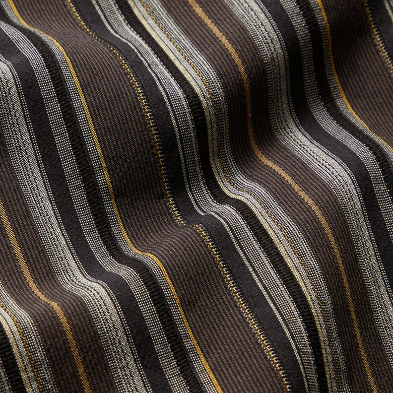 Coton mélangé Rayures – marron noir,  image number 2