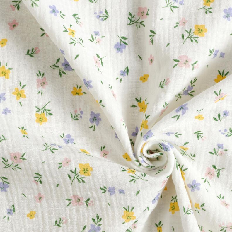 Tissu double gaze de coton Petites fleurs | Poppy Fabrics – ivoire,  image number 3