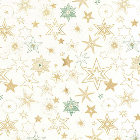 Tissu en coton Popeline Grandes étoiles – écru/or, 