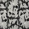 Crêpe stretch Grandes fleurs – noir/gris clair,  thumbnail number 1