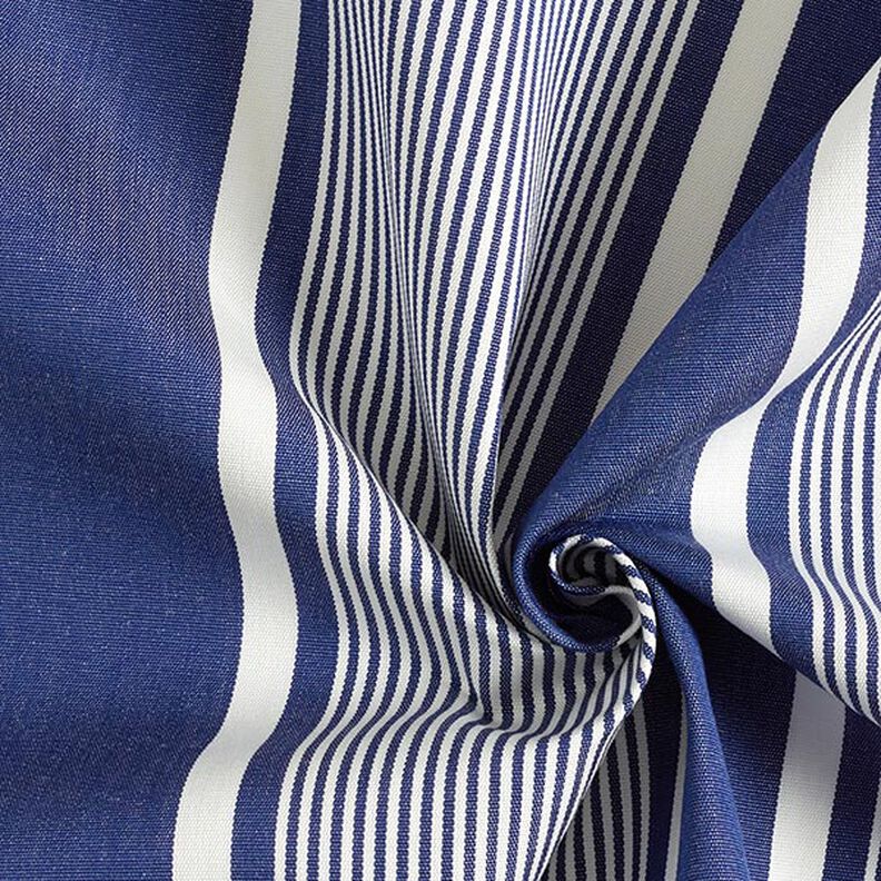 Tissu d’extérieur Canvas Rayures – bleu marine/blanc,  image number 4