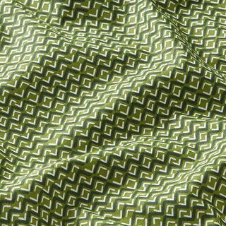 Tissu en coton Cretonne Zigzag ethnique – vert, 