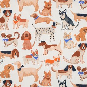 Popeline coton Chiens Impression numérique | Poppy Fabrics – écru, 