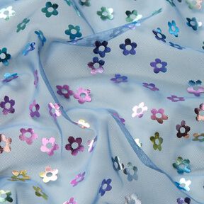 Softmesh Petites fleurs scintillantes – bleu jean, 