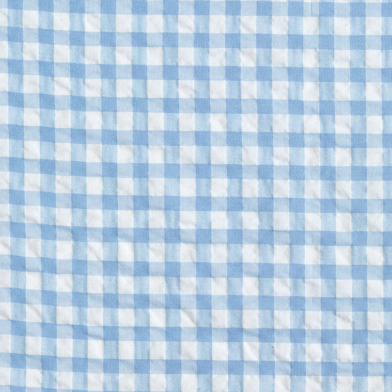 Seersucker à gros carreaux vichy – blanc/bleu clair,  image number 1