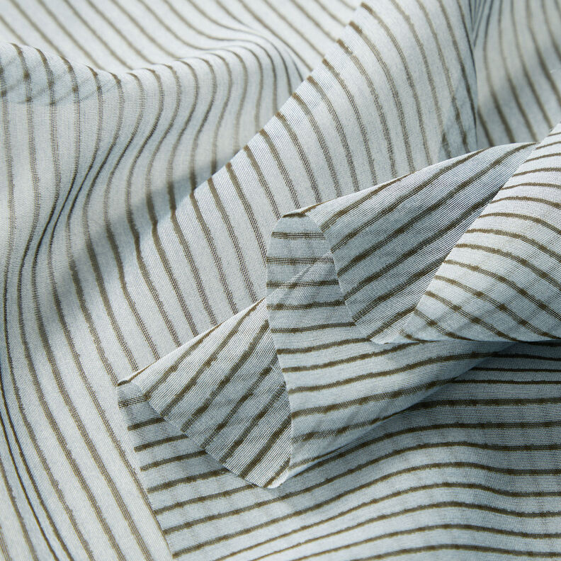 Mousseline de soie à fines rayures – bleu clair/gris foncé,  image number 3