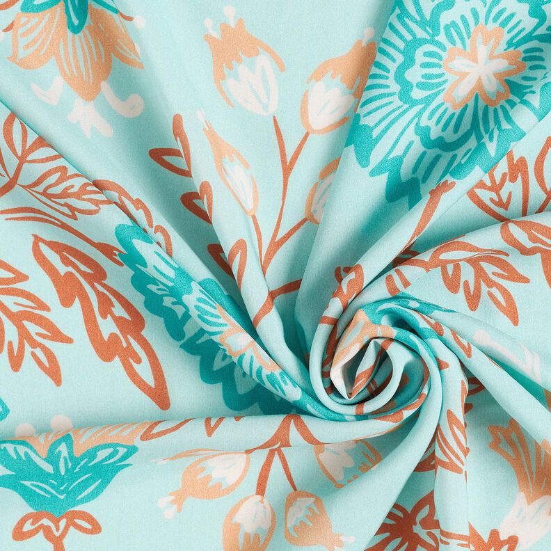 Viscose Voile Fleurs Tiffany – turquoise clair, image number 3