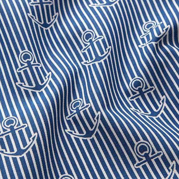 Tissu de décoration Semi-panama ancre – bleu océan/blanc,  image number 2
