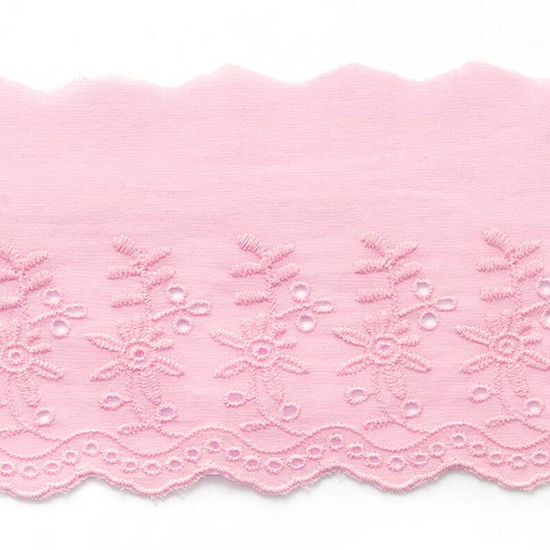 Feston ruban dentelle fleurs [ 9 cm ] – rose clair,  image number 1