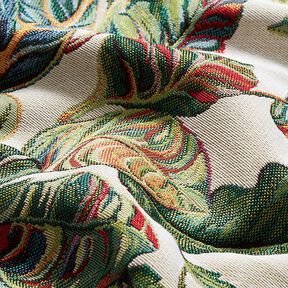 Jacquard Gobelin Palmier Monstera – vert/rouge, 