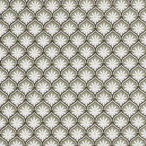 Coton enduit Blumenkacheln – roseau/blanc, 