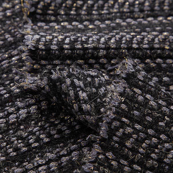 Tissu pour manteau en laine vierge mélangée Lurex chiné – anthracite,  image number 3