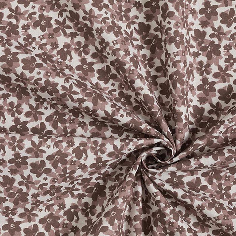 Popeline coton Mer de fleurs – taupe/marron,  image number 3