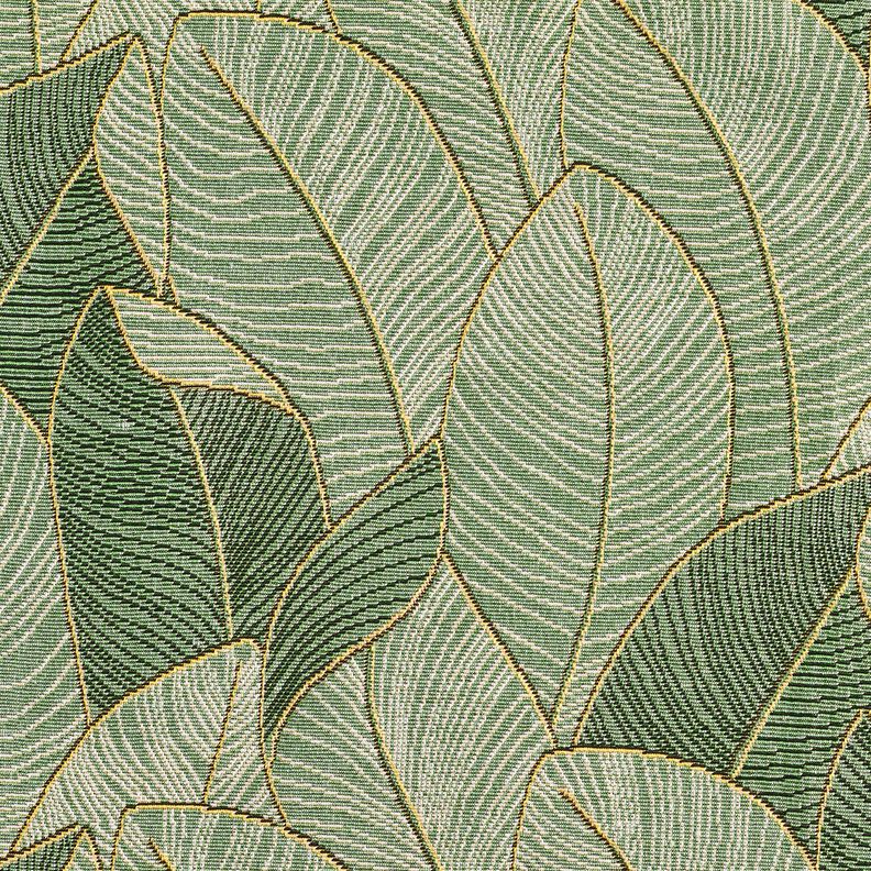 Tissu de décoration Gobelin Mer de feuilles – vert clair/noir,  image number 6
