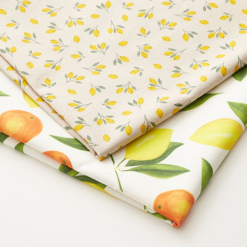 Tissu de décoration Semi-panama mini citrons – jaune/nature,  image number 5