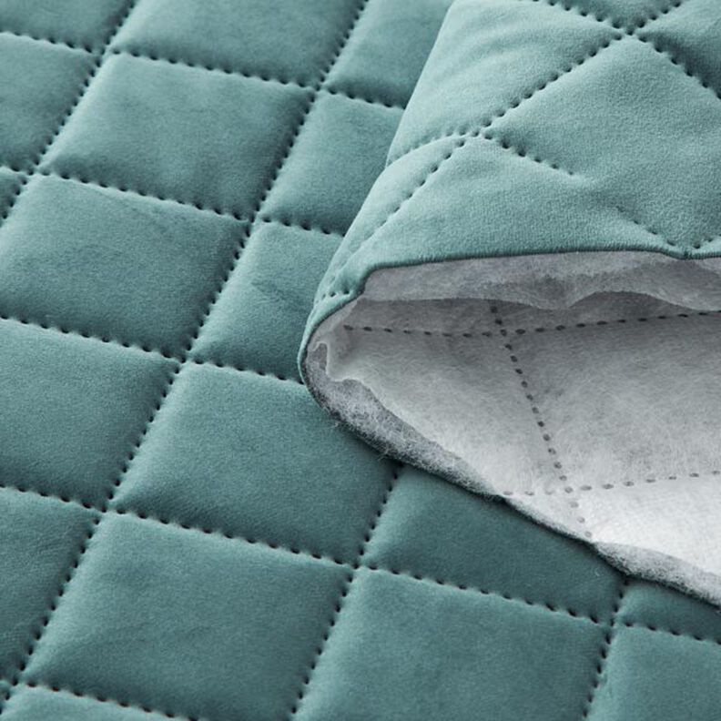 Tissu de revêtement Velours Tissu matelassé – vert sapin,  image number 3
