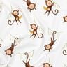 GOTS Jersey coton singes dans la jungle Impression numérique | Poppy Fabrics – blanc/marron foncé,  thumbnail number 2