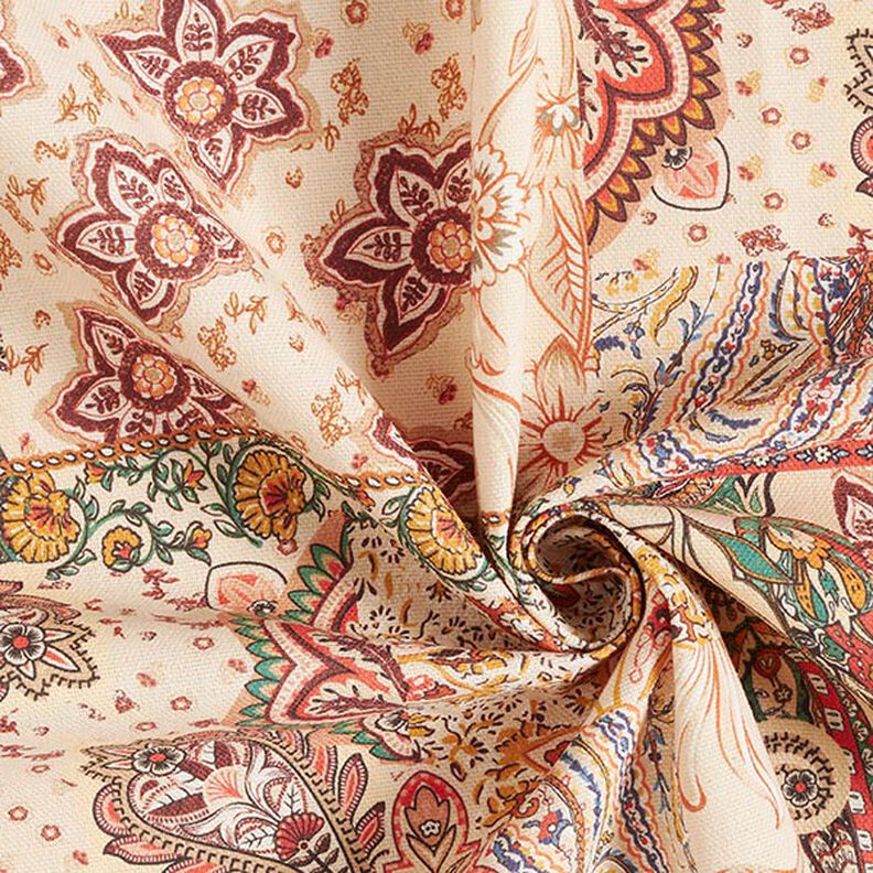 Tissu de décoration Semi-panama Cachemire rétro – beige,  image number 3