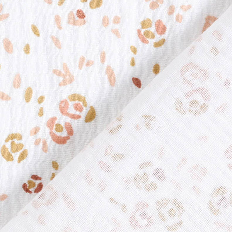 Tissu double gaze de coton Fleurs abstraites – blanc,  image number 4