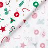 Tissu en coton Cretonne Décoration de Noël – blanc/vert,  thumbnail number 4