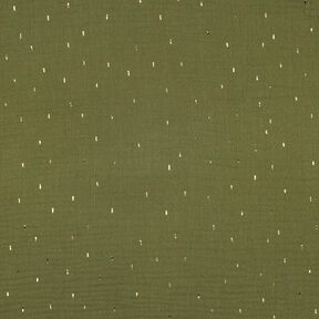 Tissu double gaze de coton Rechteck Imprimé feuille | Poppy Fabrics – pin/or métallisé, 