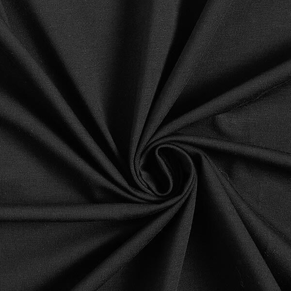 Jersey coton Medium uni – noir,  image number 1