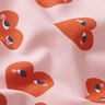 Tissu en coton Cretonne Grands cœurs – rosé/rouge,  thumbnail number 2