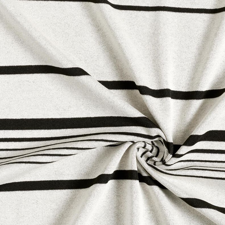 Maille jacquard à rayures irrégulières – écru/noir,  image number 4