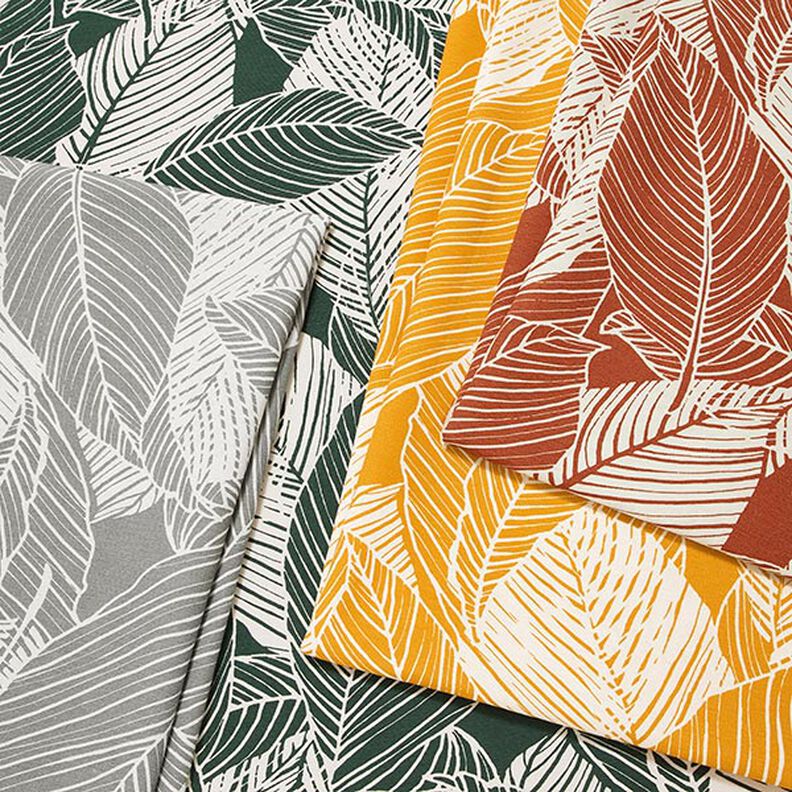 Tissu de décoration Canvas grandes feuilles – gris,  image number 5