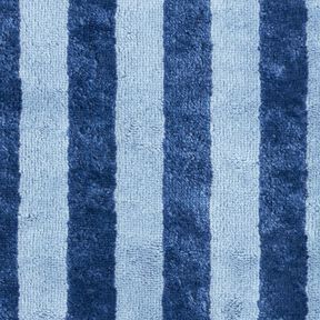 Tissu éponge Bambou Larges rayures – bleu clair/bleu marine, 