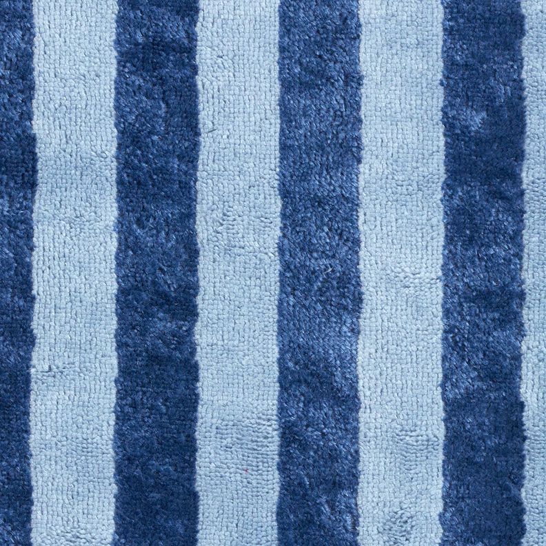 Tissu éponge Bambou Larges rayures – bleu clair/bleu marine,  image number 1