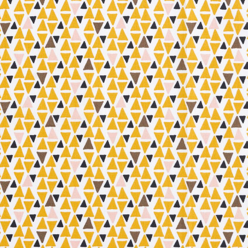 Tissu en coton Cretonne mini-triangles – rose clair/jaune curry,  image number 1