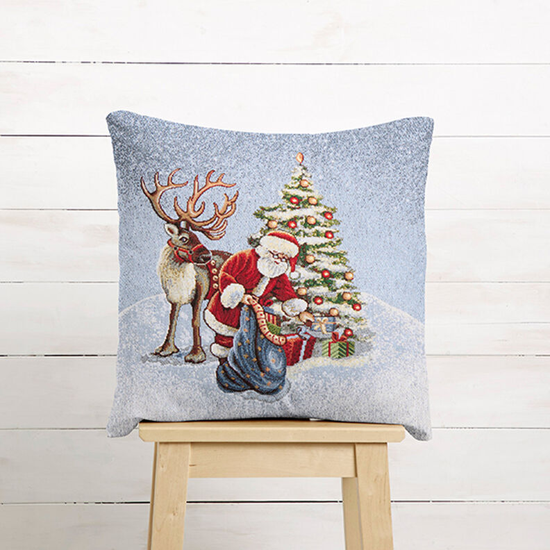 Objet décoratif Gobelin Père Noël avec renne – bleu, image number 5