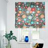 Velours de décoration Fleurs aspect broderie – pétrole/carmin,  thumbnail number 6